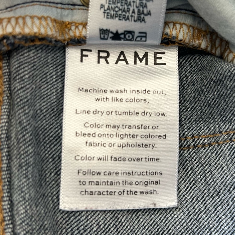 FRAME Le Garçon Crop Distressed Jeans Dark Wash Women’s 27 Host Pick - Picture 6 of 6